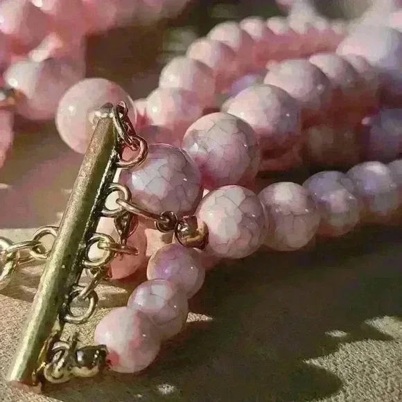 Chunky pink beaded 5 standard necklace - Picture 13 of 16